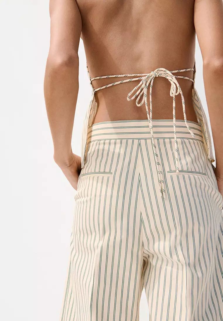 Chalk-Stripe Straight Trousers