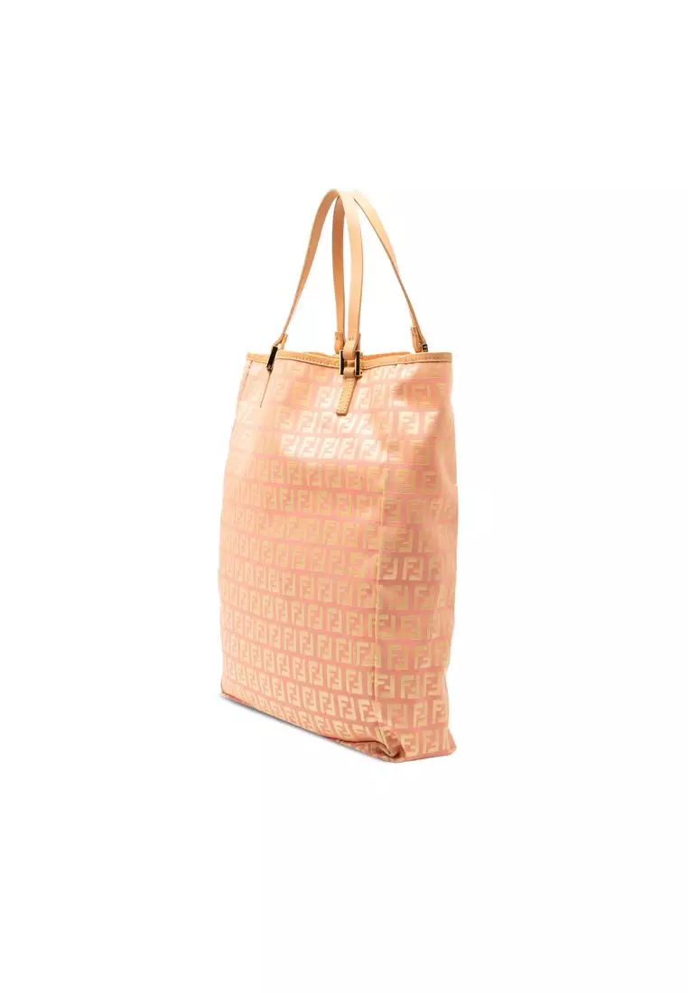 Pre-Loved Fendi Zucchino Canvas Vertical Tote