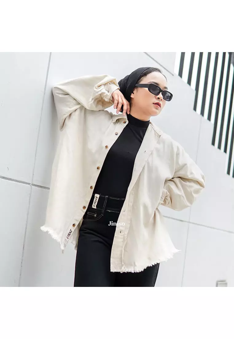 Kemeja Denim Raw Oversize Unisex HYPER ACTIVE