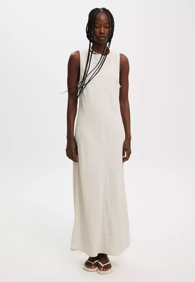 High collar maxi dress top