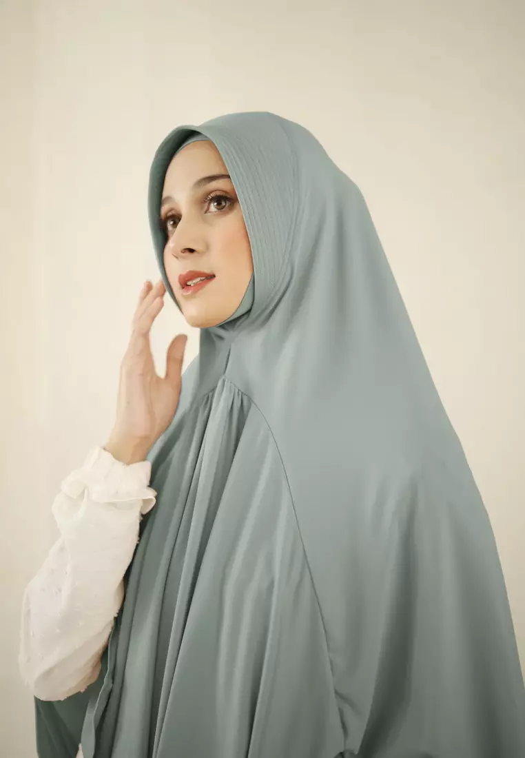 Kanira Bergo | Hijab Instan | Kerudung Umrah Hajj Jumbo - Grey