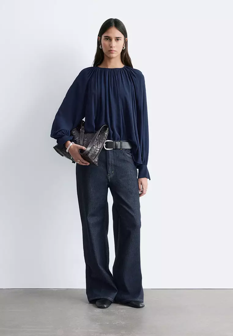 Balloon-Sleeve Blouse