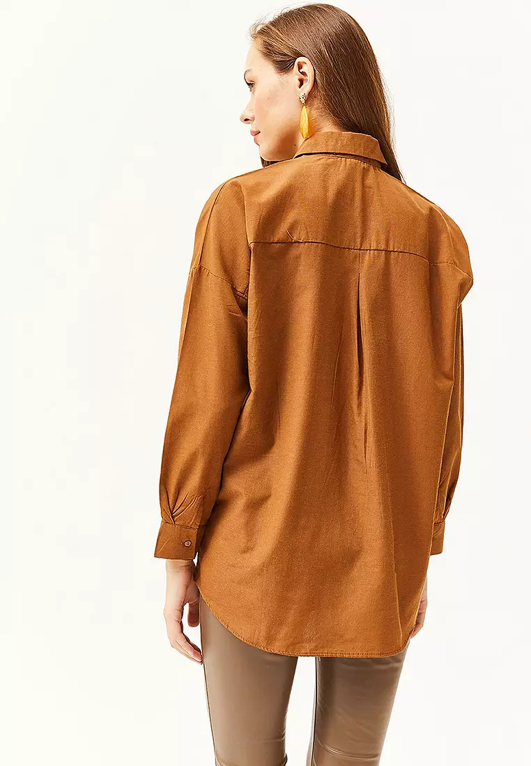 Sequin Oversize Poplin Shirt