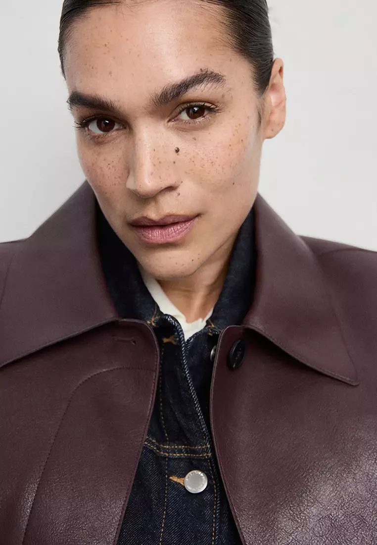 Faux-Leather Jacket With Pockets