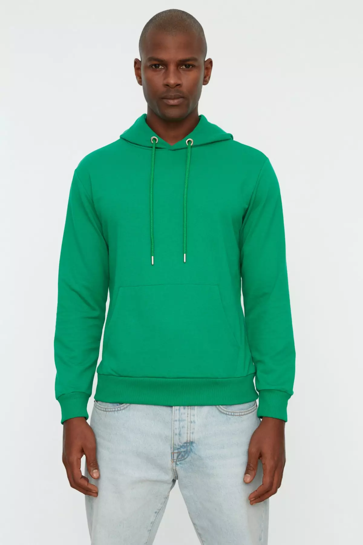 Mens crew neck cheap sweatshirt with kangaroo pocket