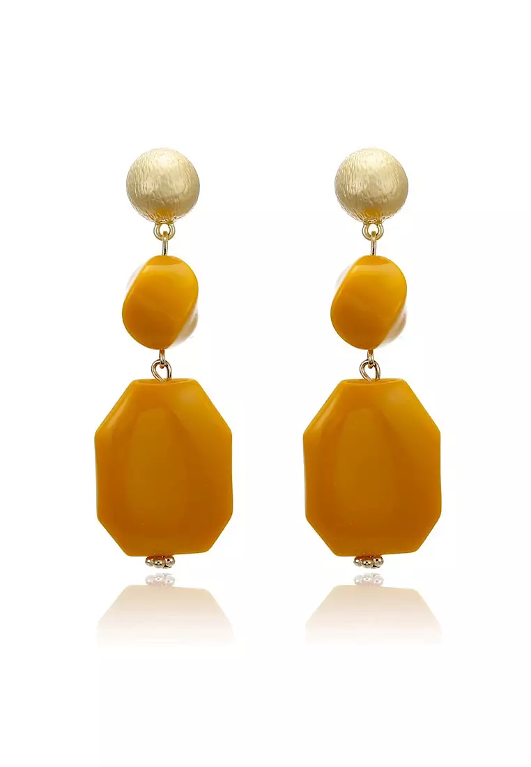 Yellow statement earrings outlet