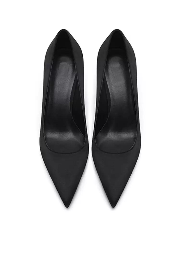 10CM Silk Fabrics Pointed High Heel Shoes HZL213