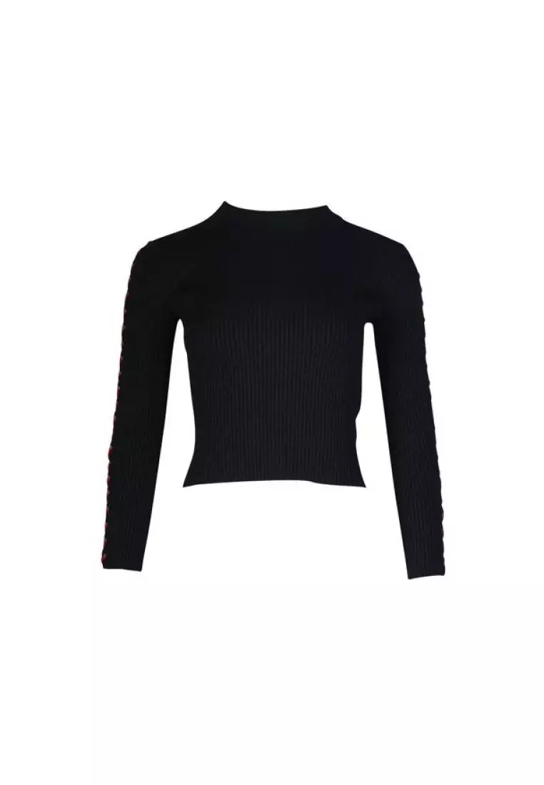 Womens Alexander McQueen black Leather Crop Top