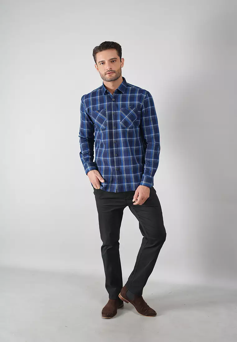 LGS - Kemeja Casual Pria - Lengan Panjang - Kotak-Kotak