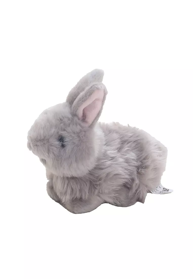 Boneka Binatang Animal Plush Kelinci  Rabbit Grey Abu Abu 15x 11 cm