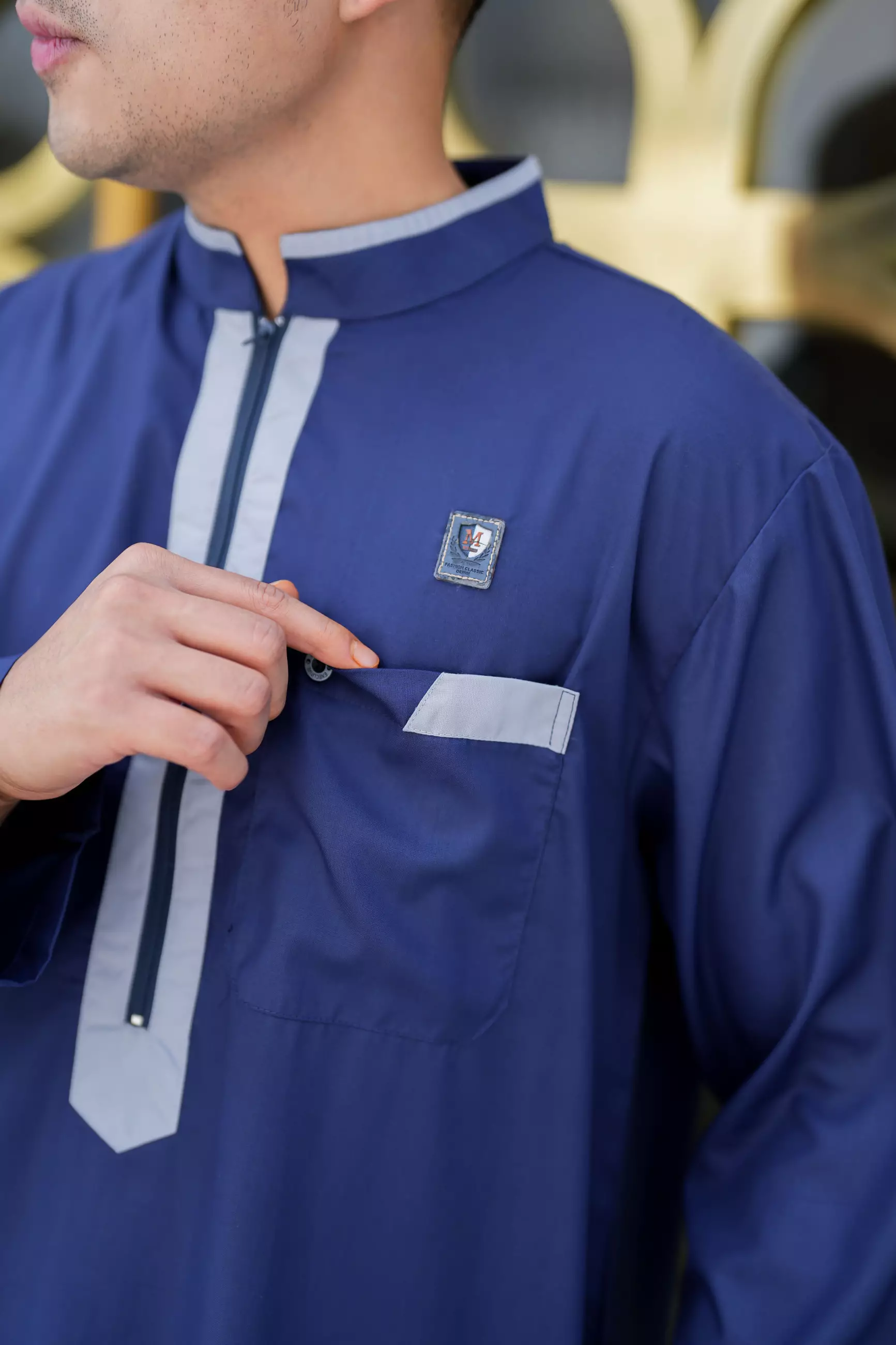 Koko Jubah Gamis Pria  Arfan Navy Regular Fit