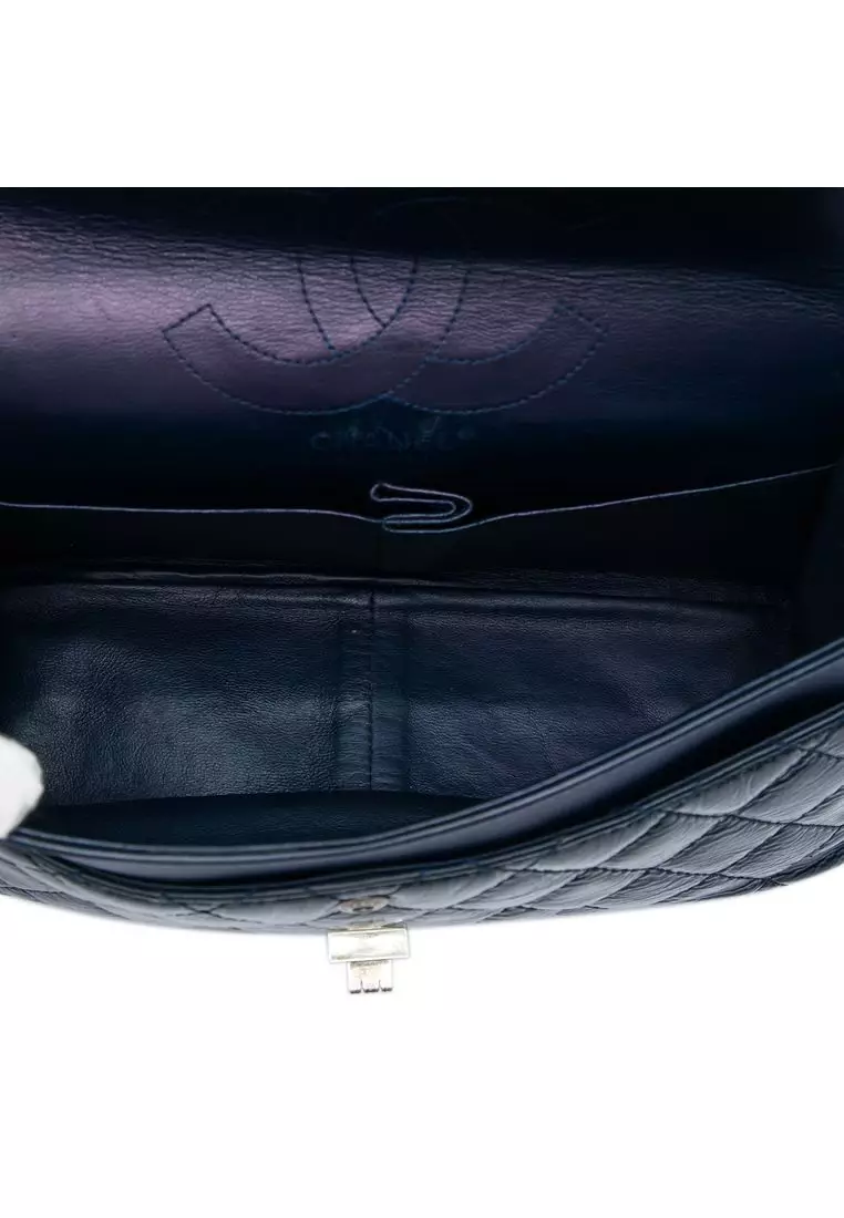 Pre-Loved Chanel Quilted Crinkled Patent Reissue 2.55 Double Flap 226