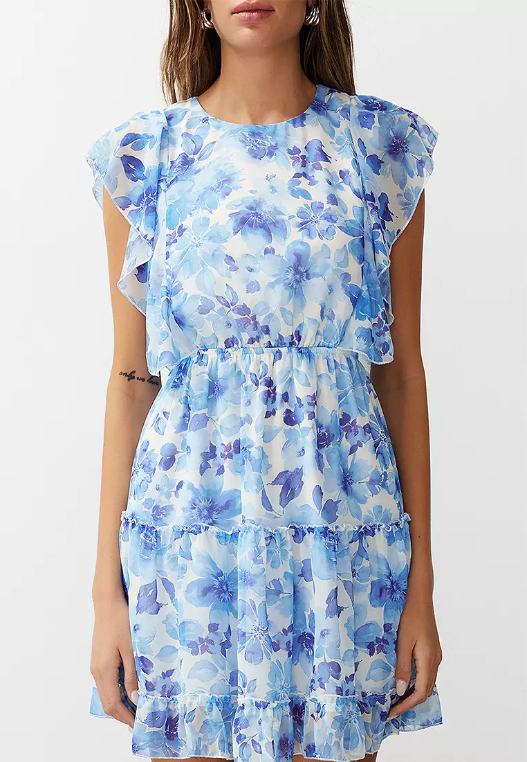 Ruffle Chiffon Mini Dress