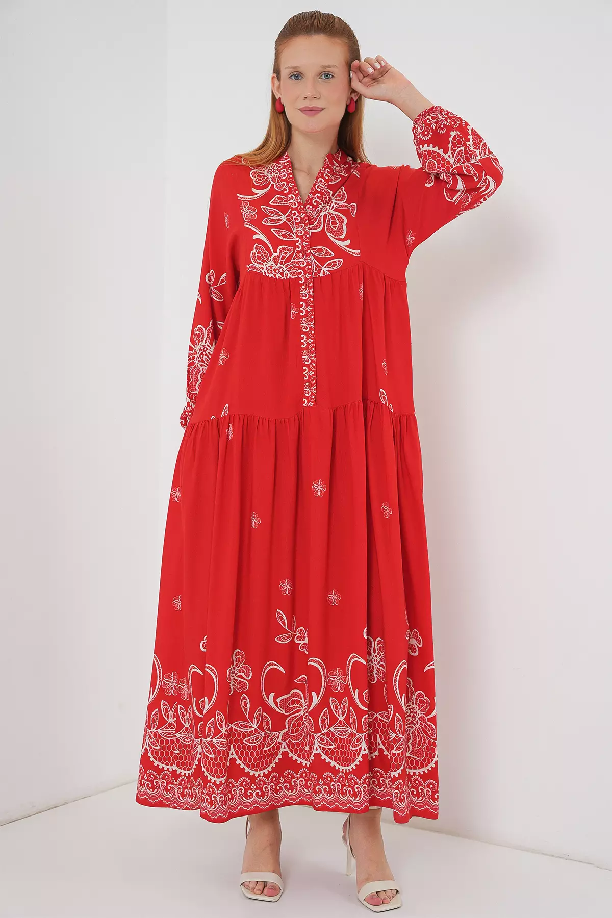 Modest Printed Maxi Dress