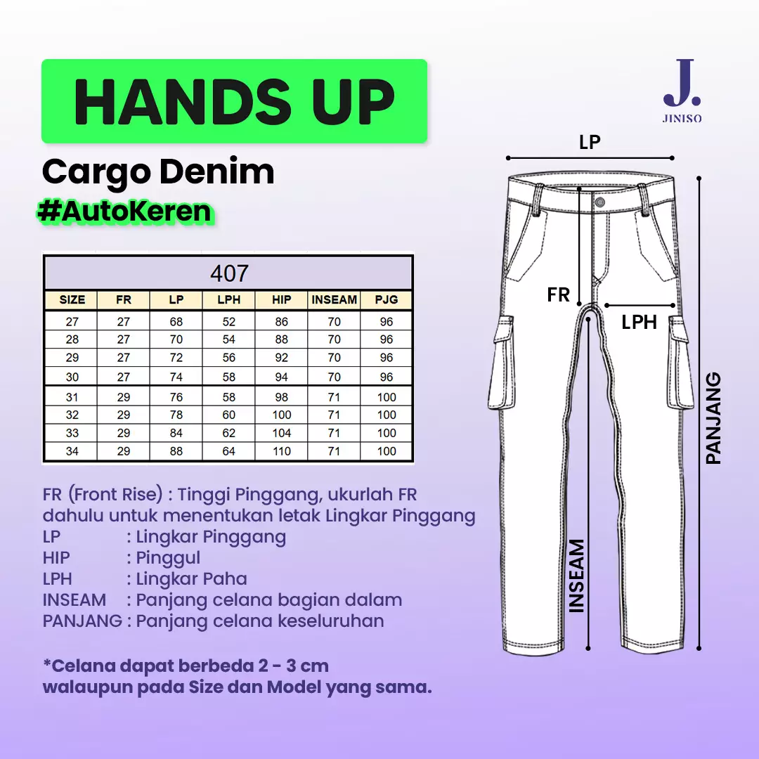 Highwaist Cargo Loose Jeans 407 HANDS UP