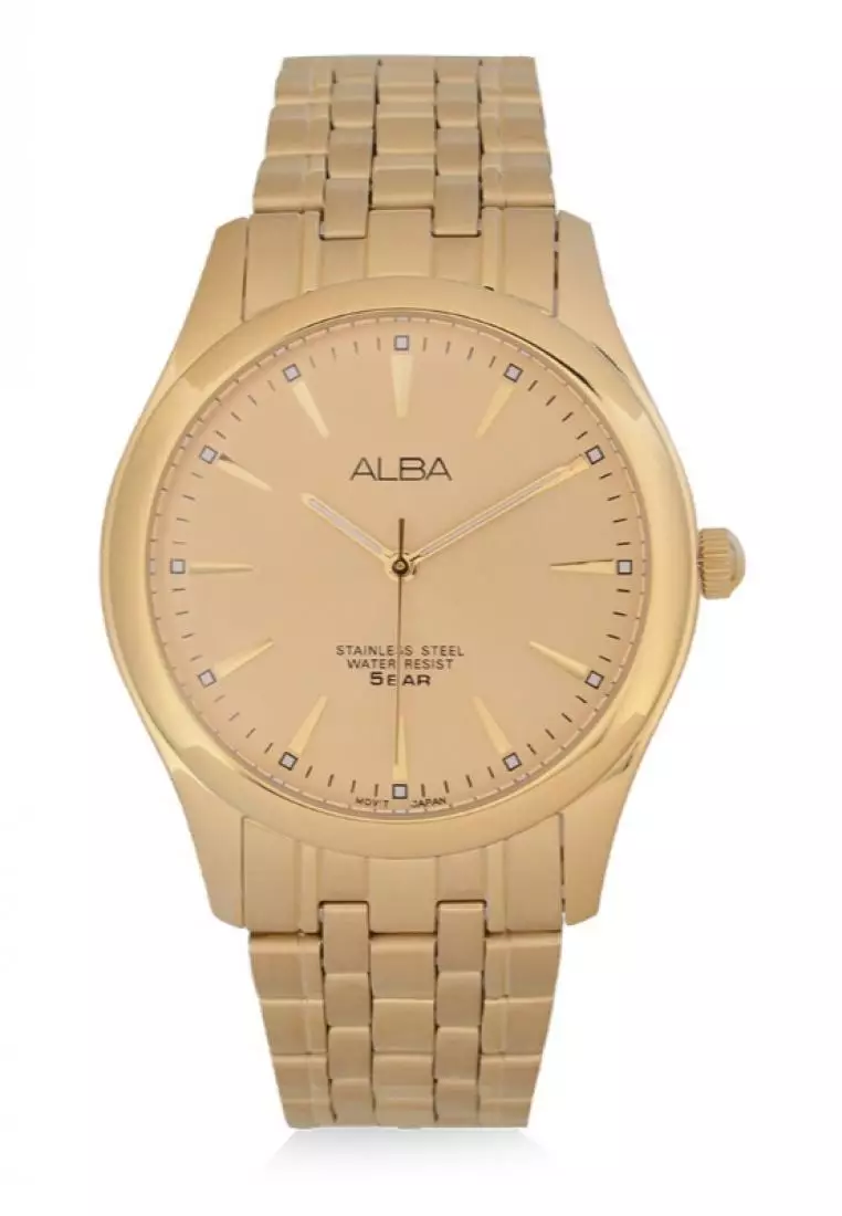 Jam Tangan Pria Alba Original Garansi Resmi Strap Stainless Steel Gold ARSY10 ARSY10X1 Gold