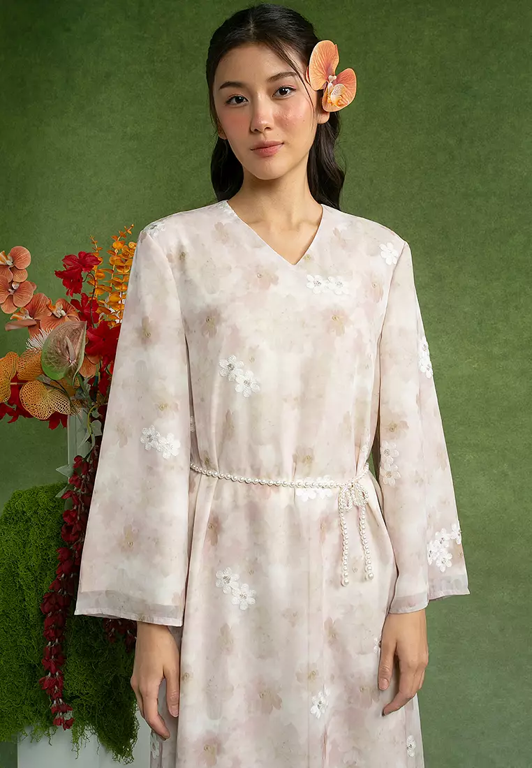 Dalila Dress with Pearl Belt