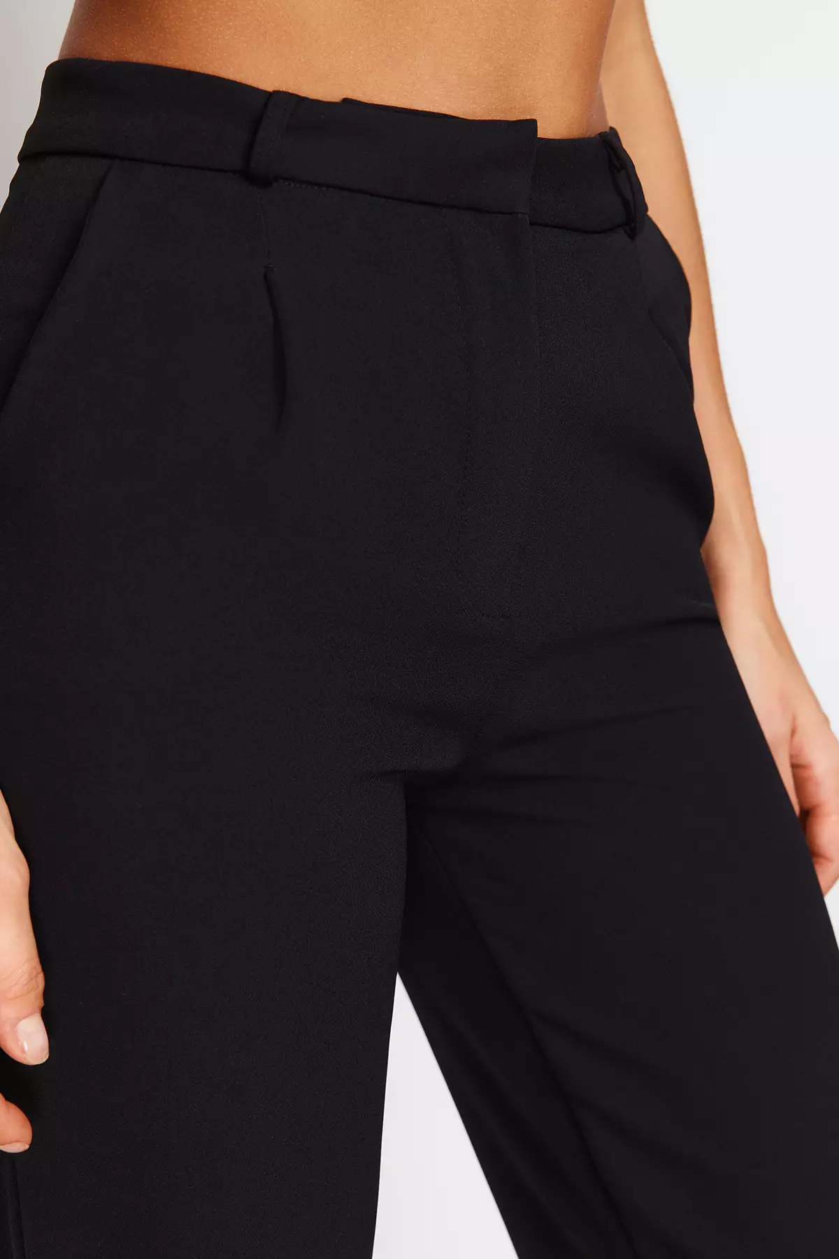 Straight Cut Pleated Trousers