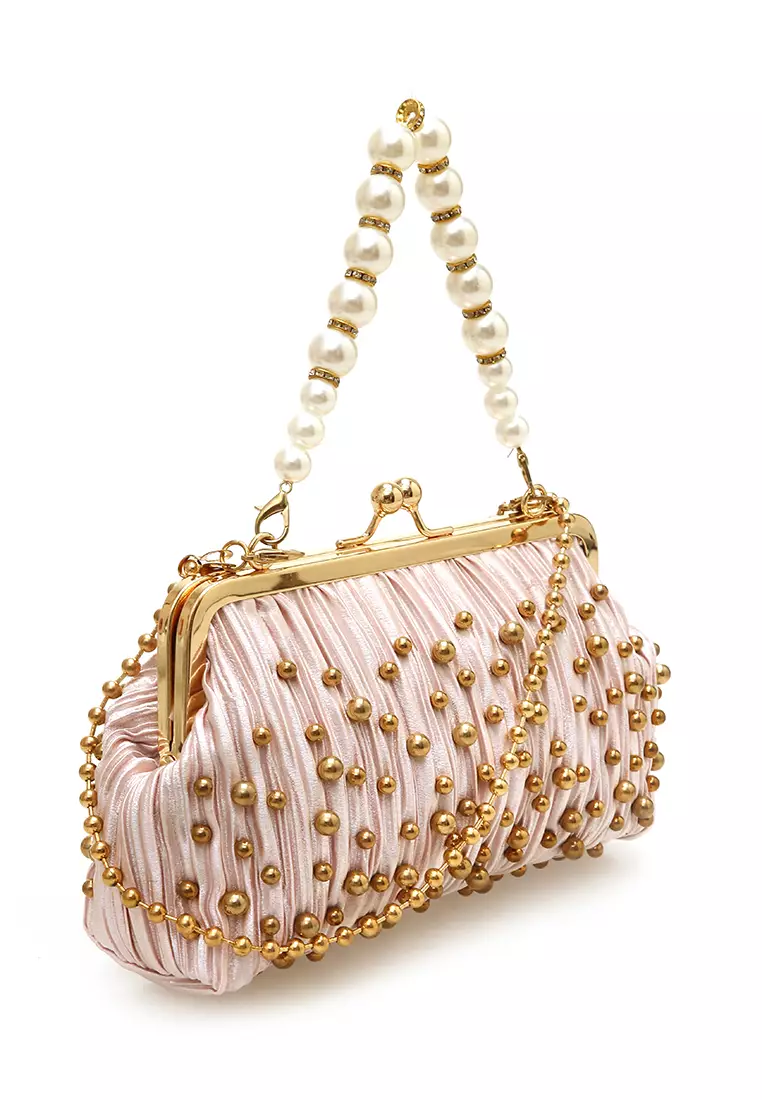 Eilaria Tas Selempang Pesta Wanita Hand Bag Mini Material Leather ORIGINAL - Pink