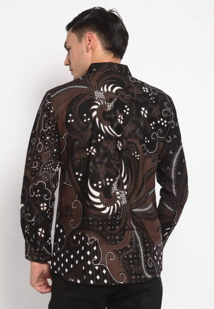 Kemeja Batik Pria Premium Slimfit Elegant Modern Lengan Panjang Sweta