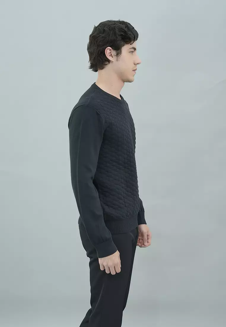 Johnwin - Sweater Pria - Motif - Hitam - FSW.660.D054.001.C-L/S