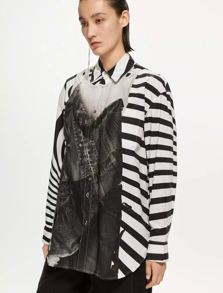 JNBY Women's Printed Loose Long-Sleeve Shirt