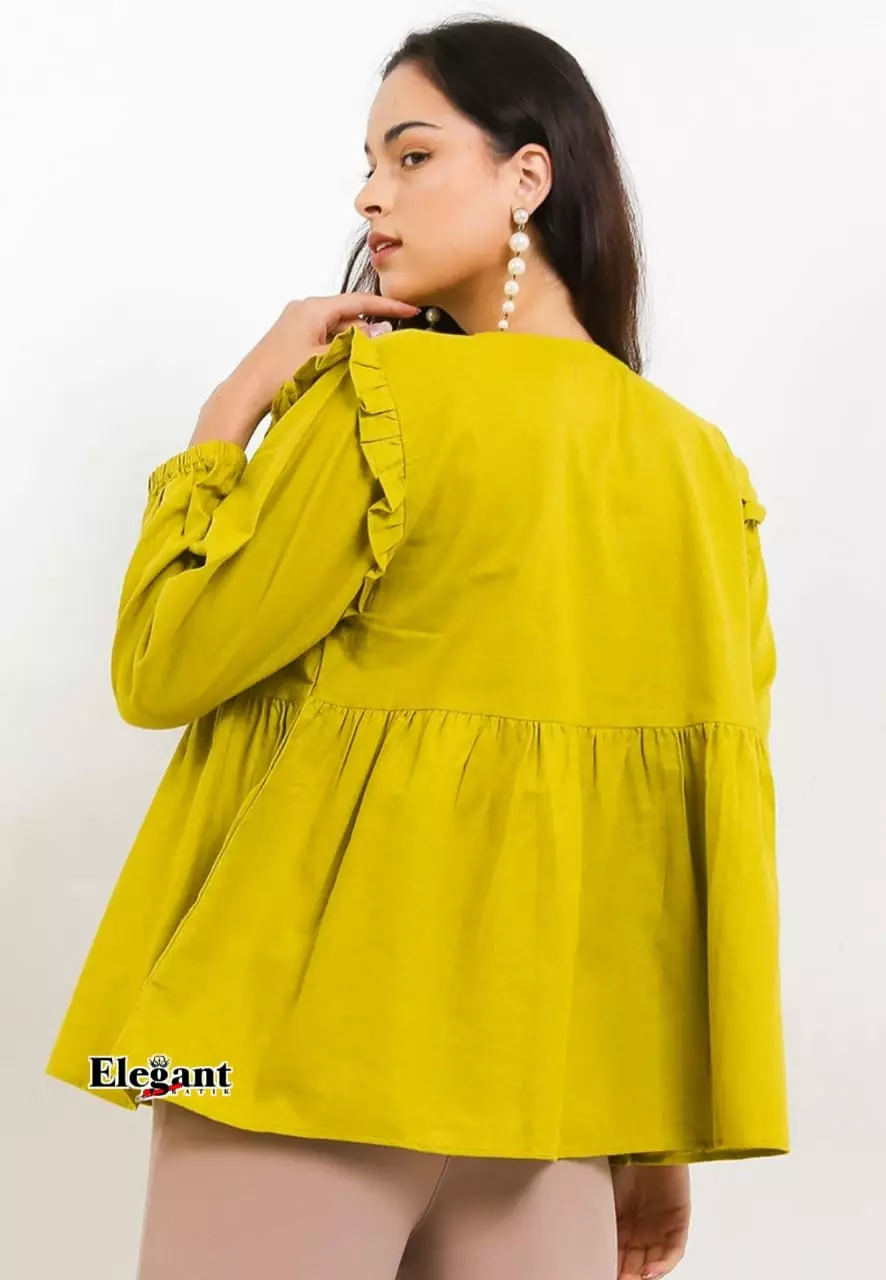 Alesha Blouse Oversize Kuning Lemon