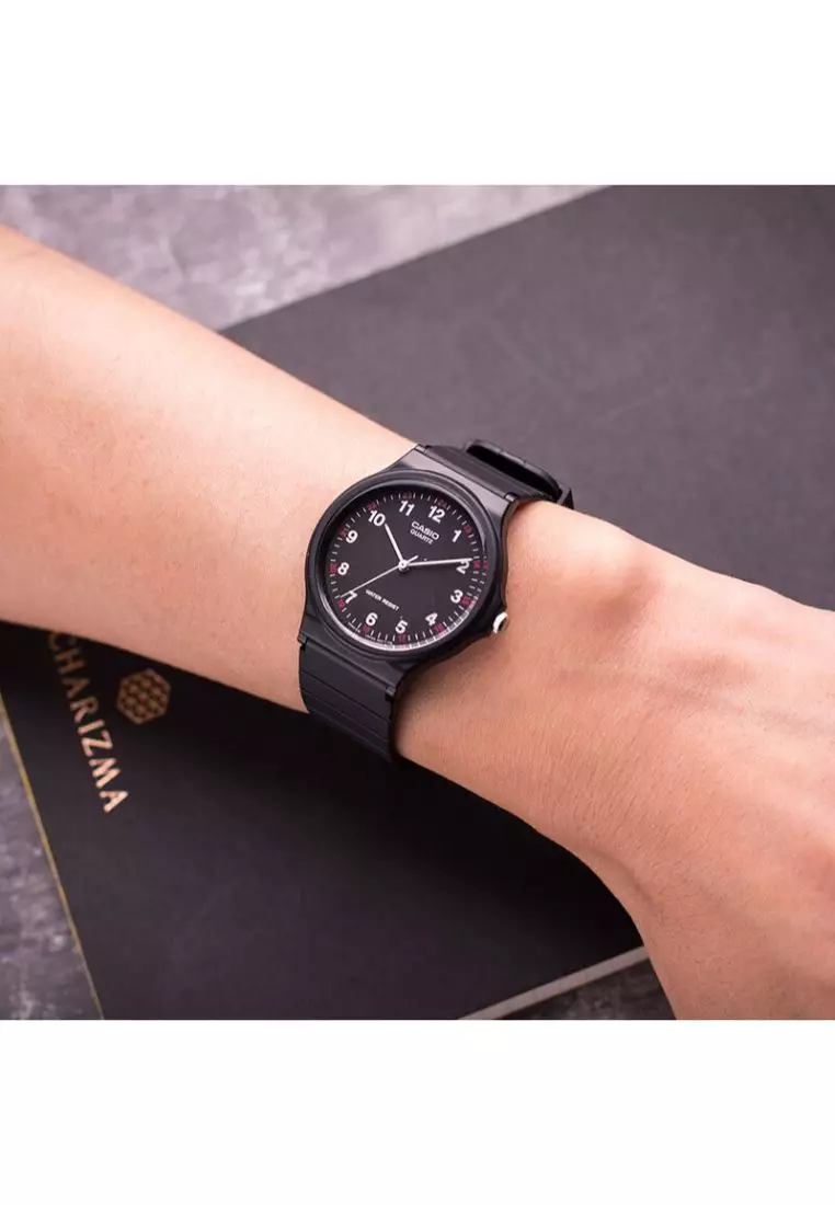 Men's Analog MQ-24-1B Black Resin Band Casual Watch