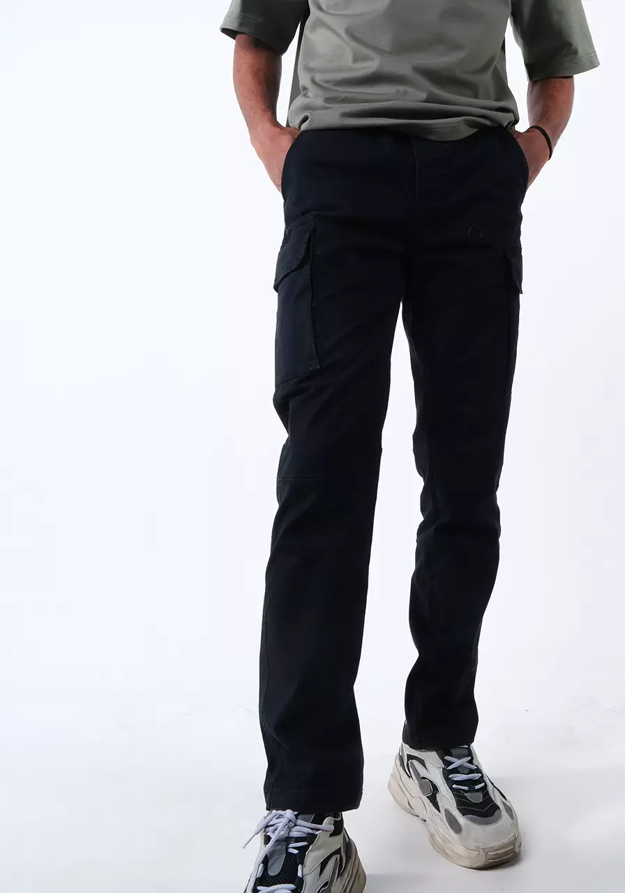Celana Panjang Cargo Pria Slimfit Owen Dark Grey