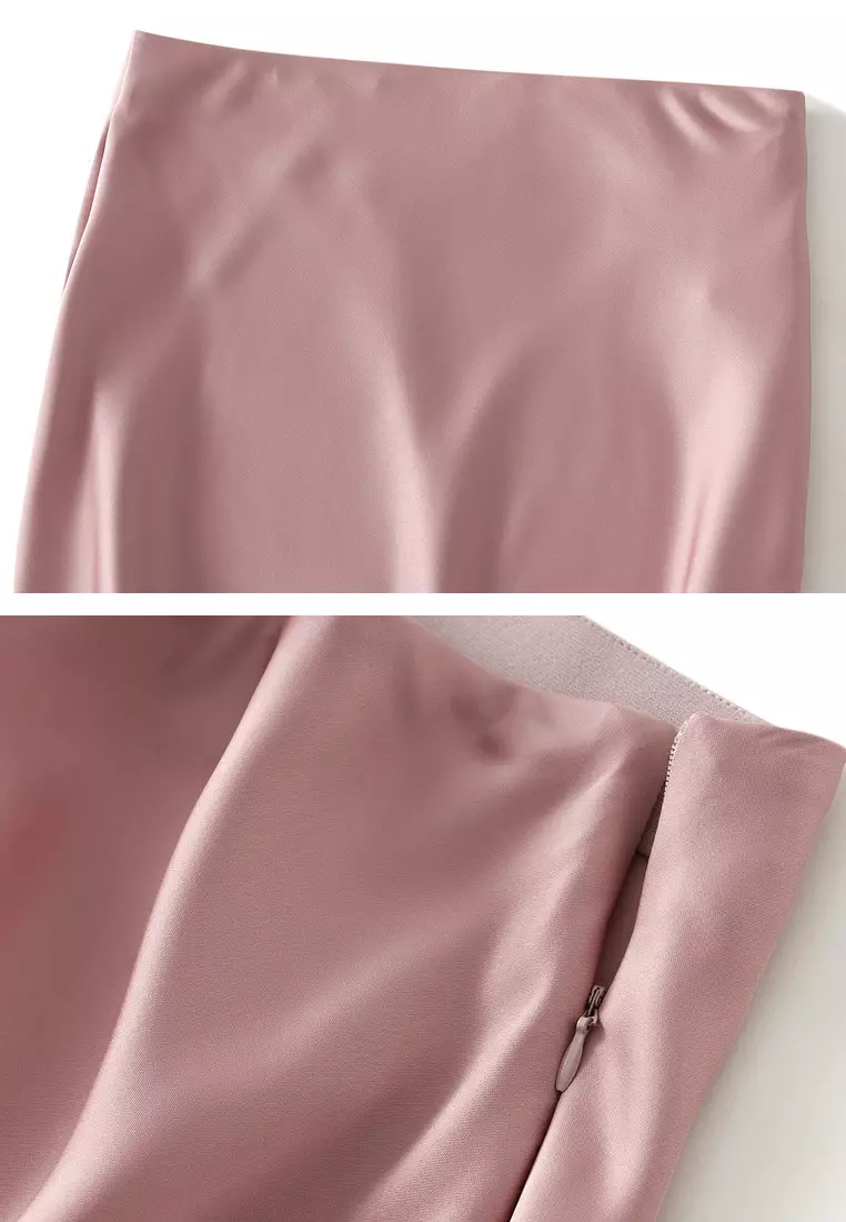 Draped Satin Fishtail Skirt‌ AF9902