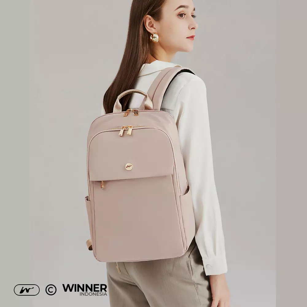 WINNER Tas Ransel Laptop 13,3 inch Oxford Anti-Air Backpack Korean Style (T14-047-9837) - Warna Light-Pink 13,3 inch