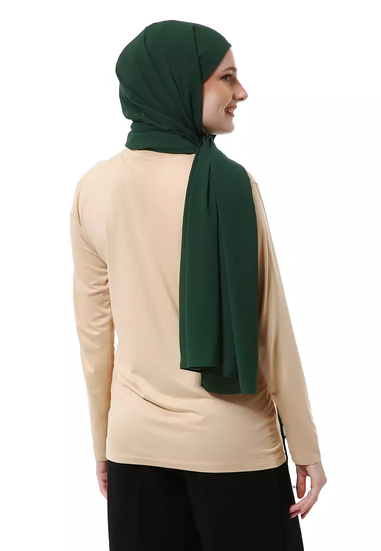 Zhalika Phasmina Motif Polos High Premium Quality - Emerald