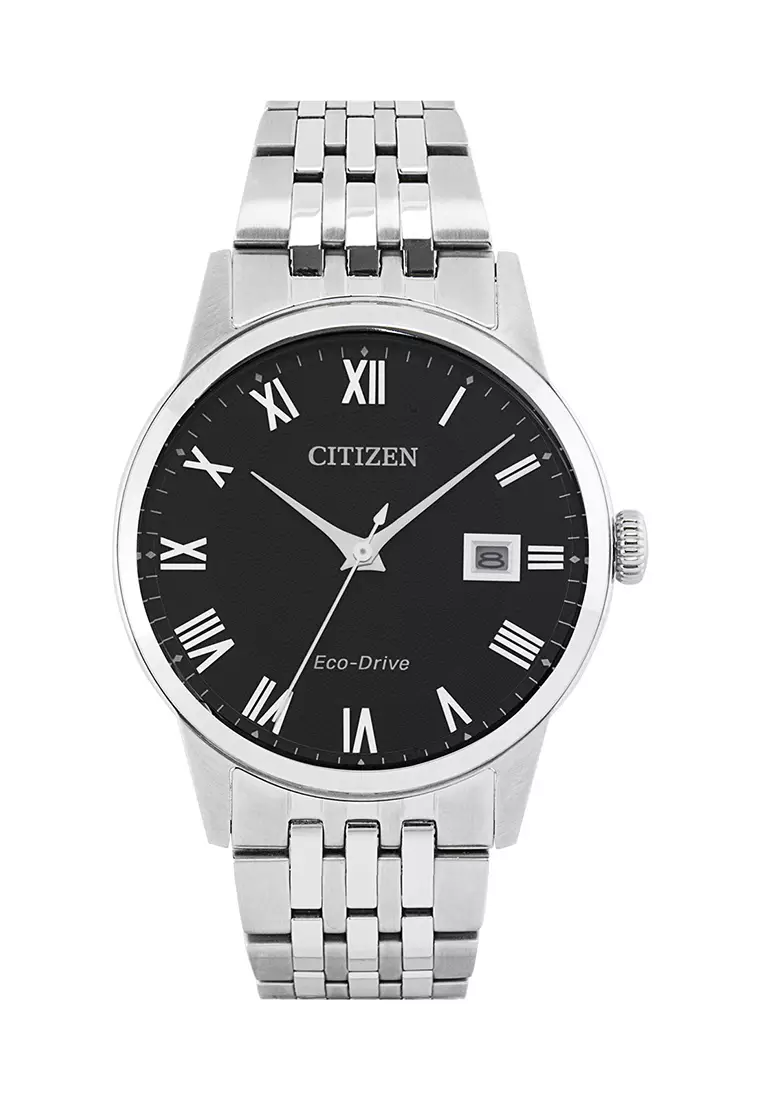 Citizen men's black dial outlet stainless steel bracelet watch