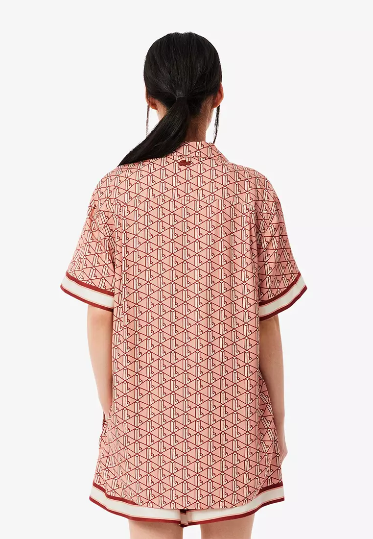 Oversized Monogram Print Shirt