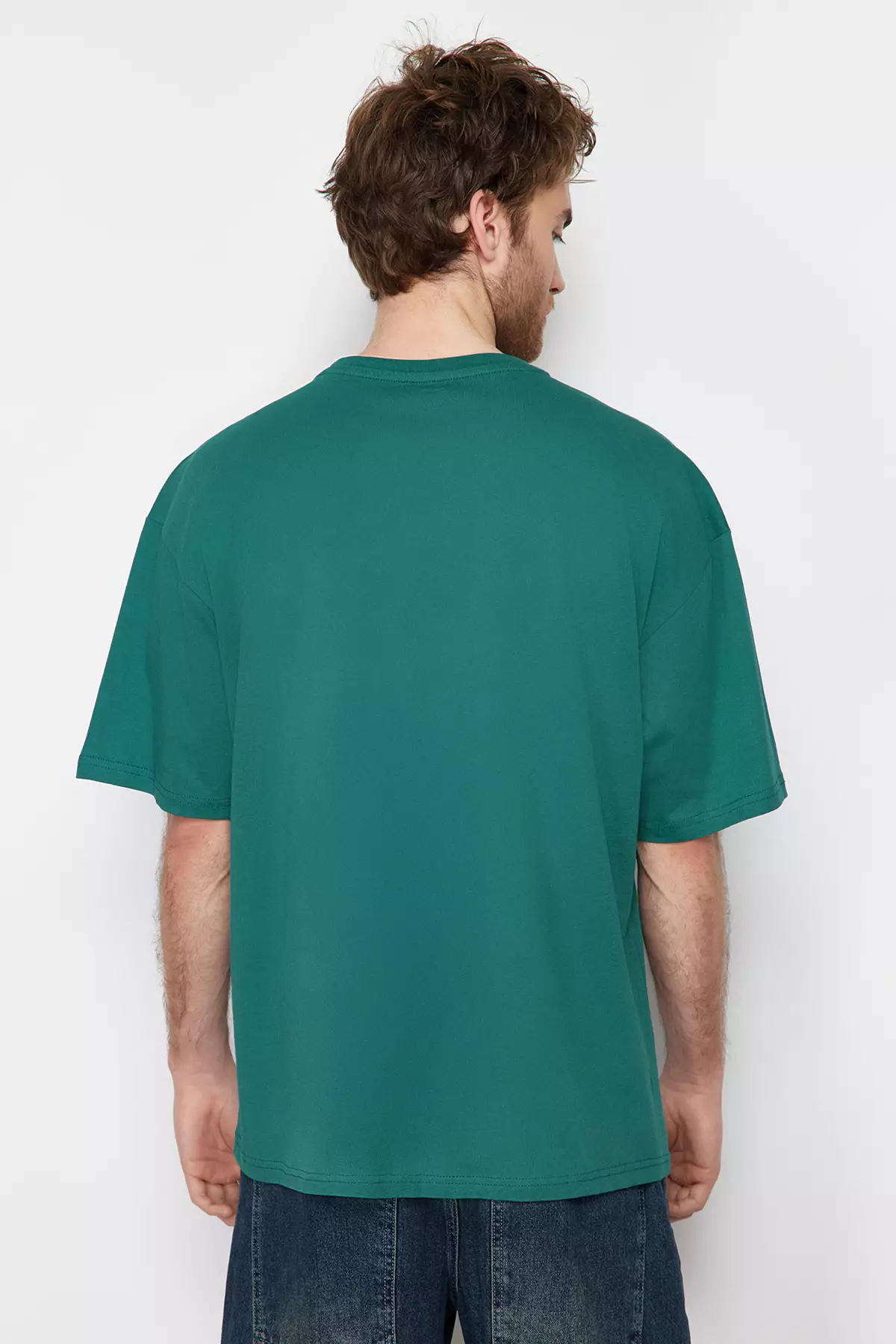 Emerald Green Oversize Tok Fabric T-Shirt - 100% Cotton Tmnss22Ts0318
