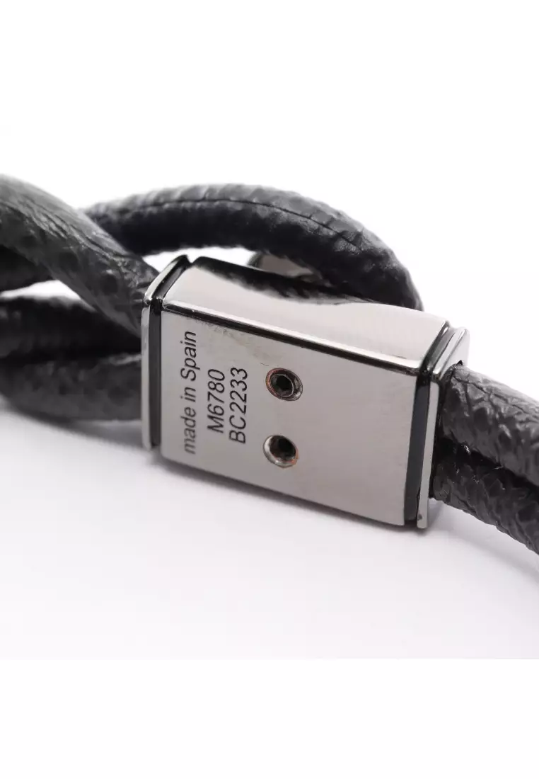 Pre-Loved Louis Vuitton loop It Monogram Eclipse bracelet PVC leather black