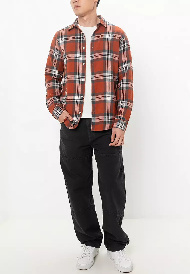 JACK&JONES PLUS Herren Flannel Hemd - Jorjoshua Langarm Check Shirt