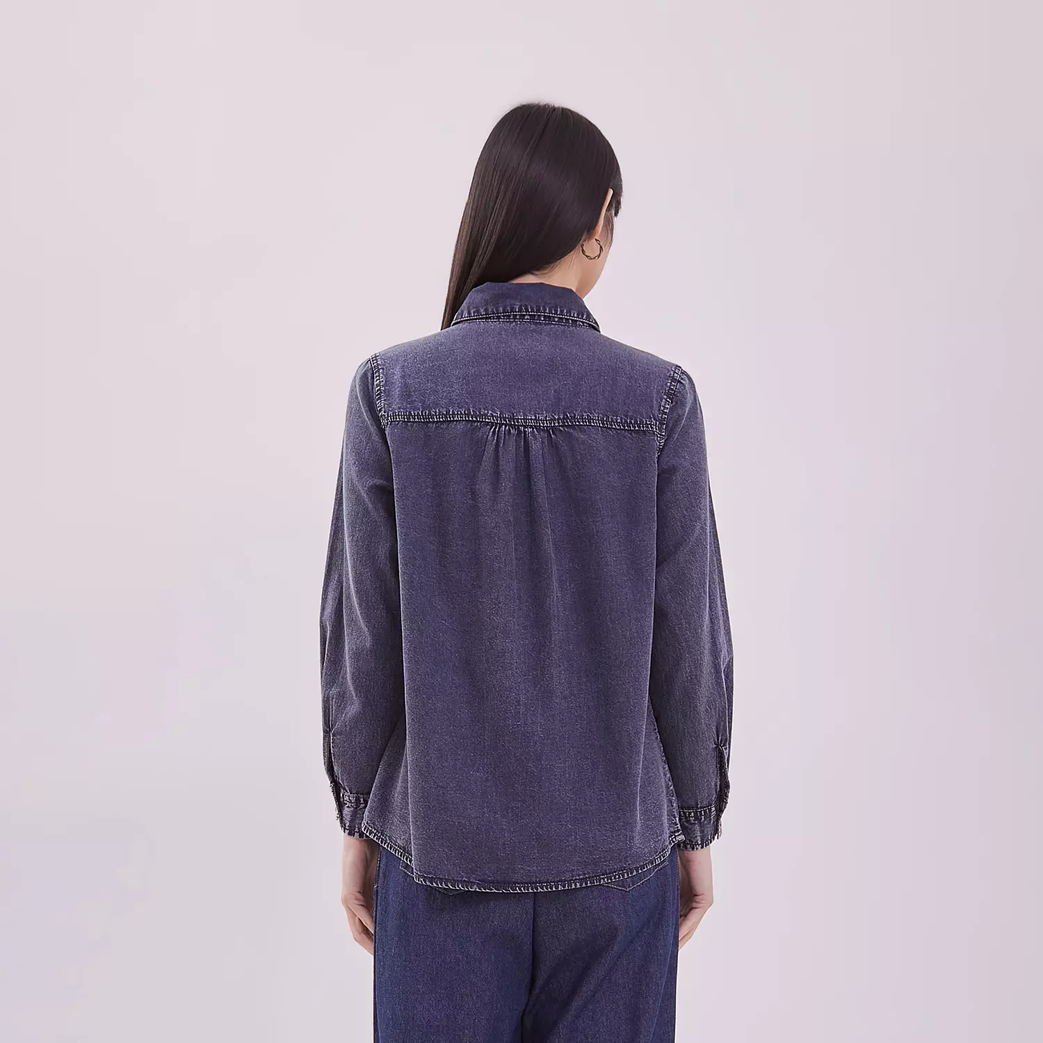 DUST Kemeja Denim Avery Medium Dark Blue (D.116437)