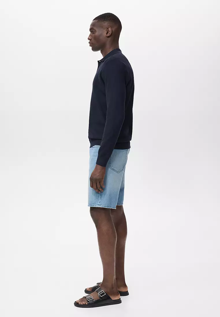 Micro-Structured Cotton Polo Shirt