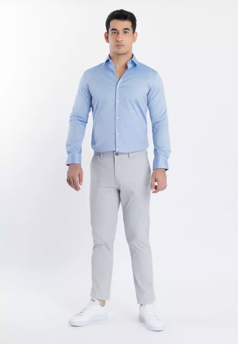 Slim Fit Chino Pants With Pocket Trim