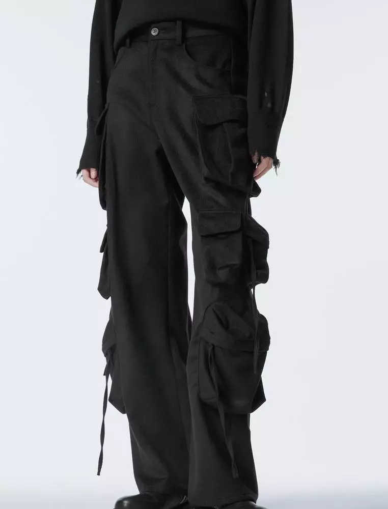 Cashmere Wool Tweed Work Pants