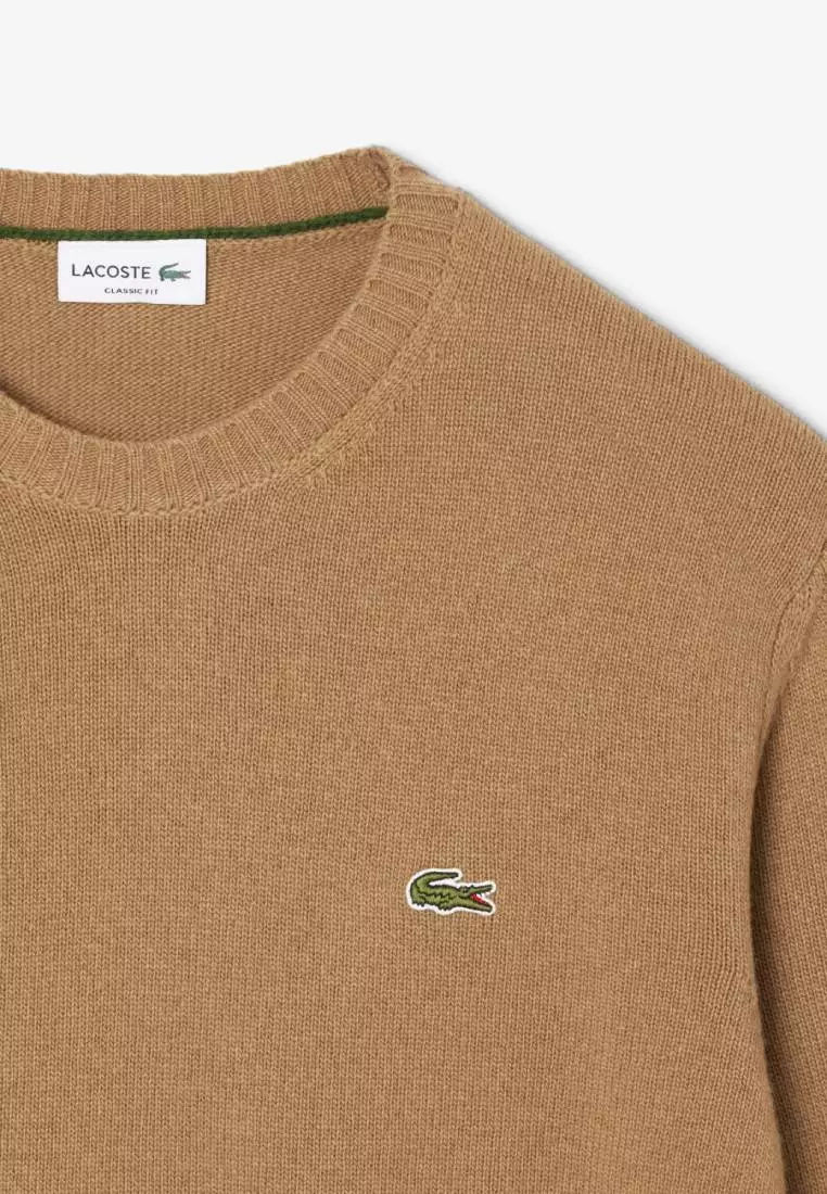 Carded Wool Crew Neck Sweater
