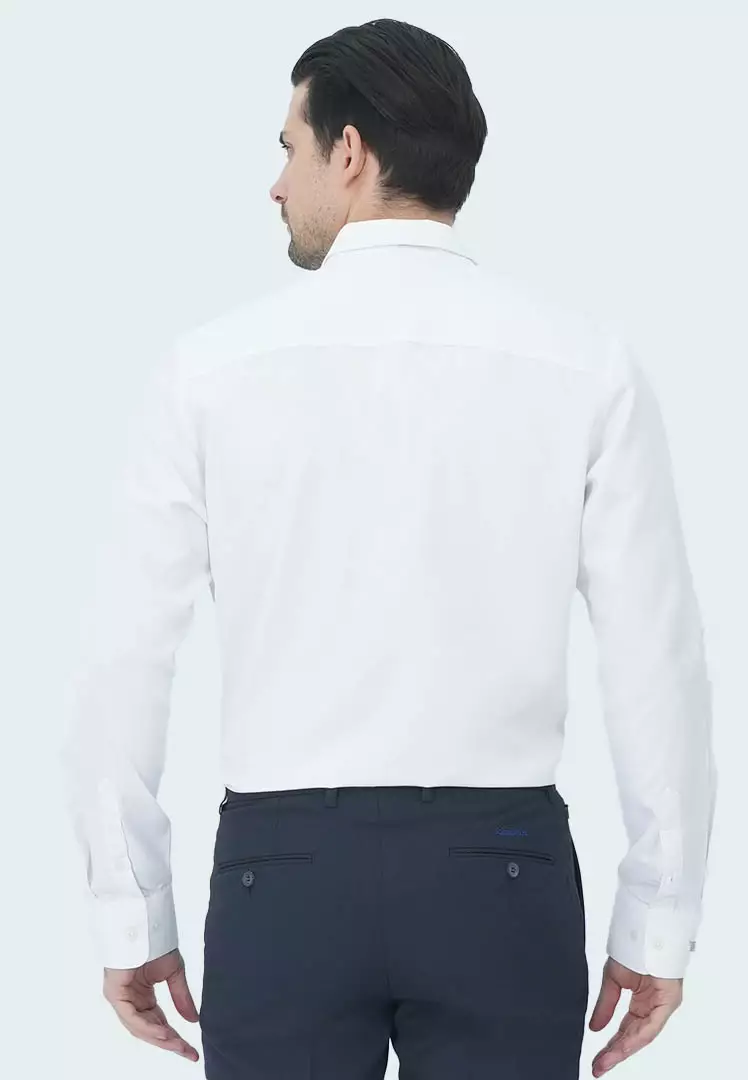 Johnwin - Kemeja Formal - Motif Polos - Lengan panjang - Regular Fit - Putih - FSH.650.K249.991.C-L/S