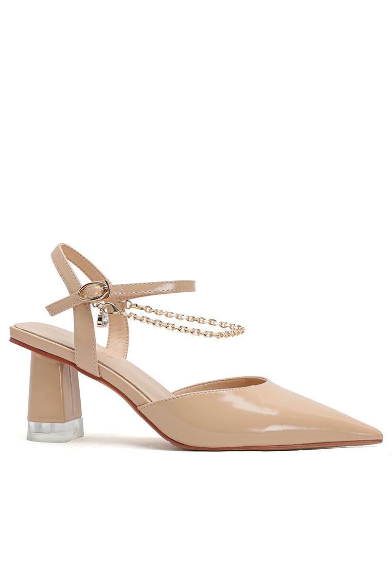 8CM Patent Leather Strap High Chunky Heels BY1669-25