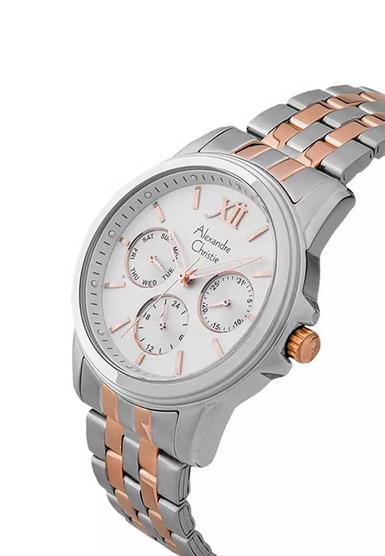 Alexandre Christie Jam Tangan Wanita - Silver Rosegold - Stainless Steel - 2831 BFBTRSL