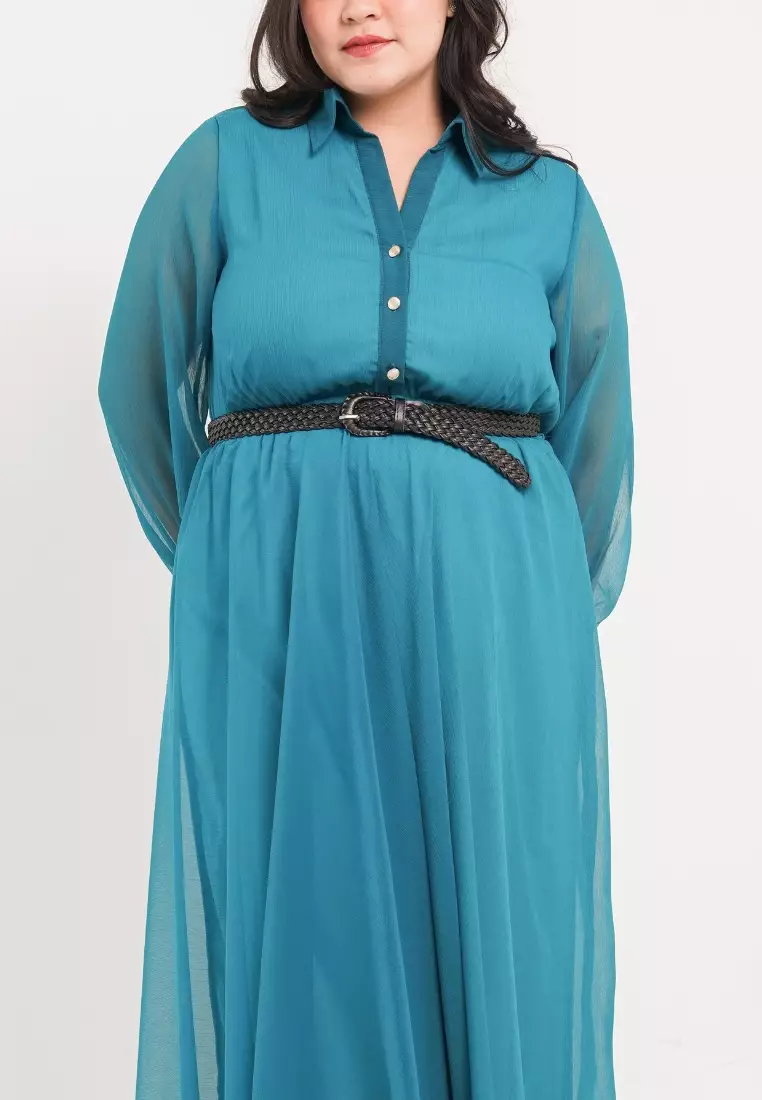 Plus Size Party Dress Lunar Green