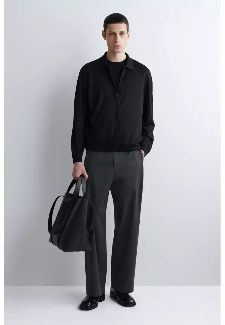 WOOL-JERSEY BOMBER JACKET