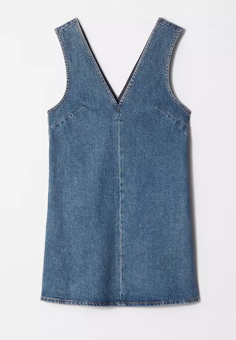 V-Neck Denim Mini Dress