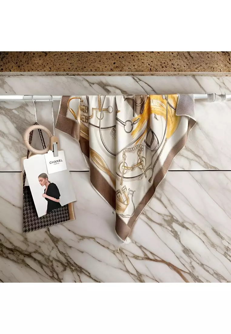 Luxury Silk Ladies' Large Scarf, Sun-Proof Crepe Satin, Premium Souvenir.