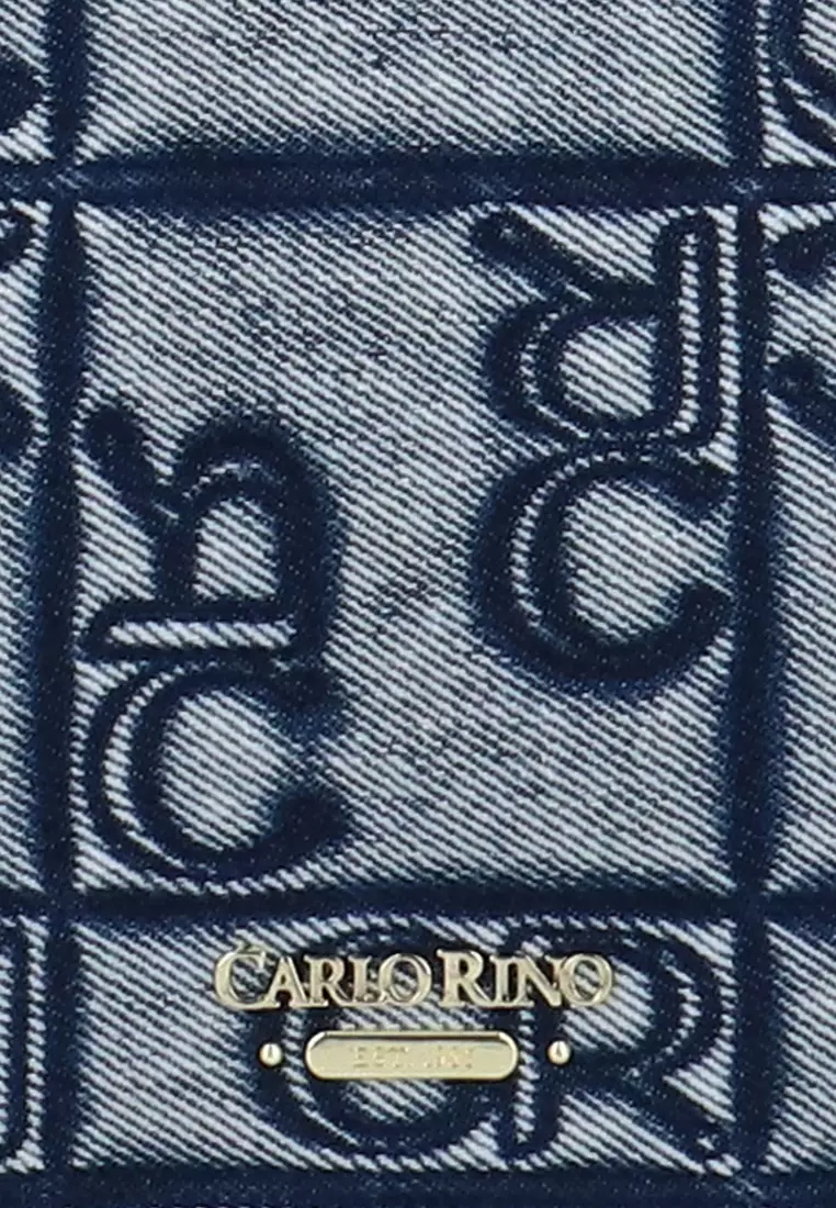 Carlo GEO Denim 2 Way Shoulder Bag - Dark Blue